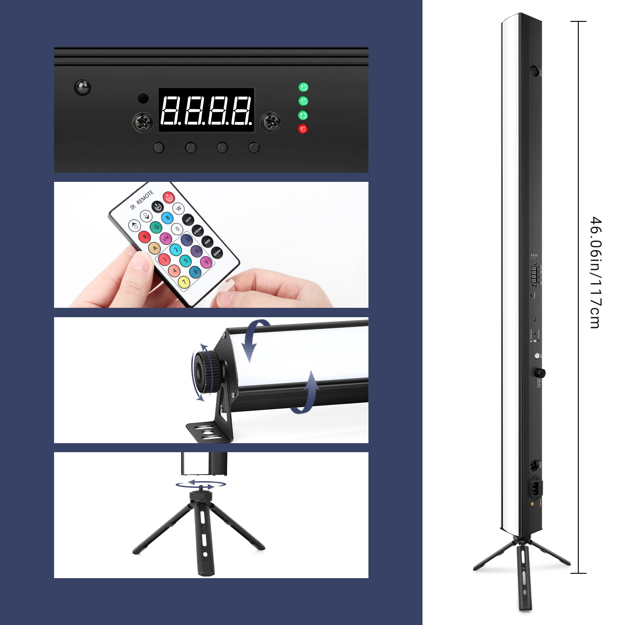 YeeSite Stage Light 90W Battery Powered RGB LED Pixel Bar