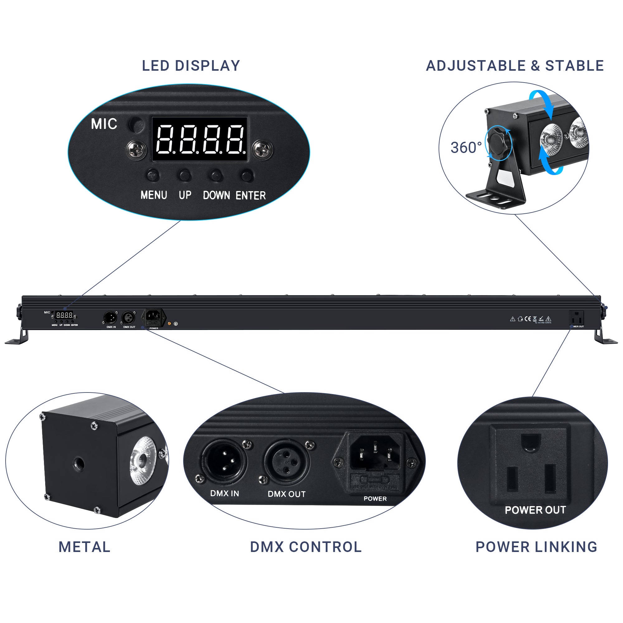 YeeSite Stage Light 96W RGBA LED Wash Light Bar